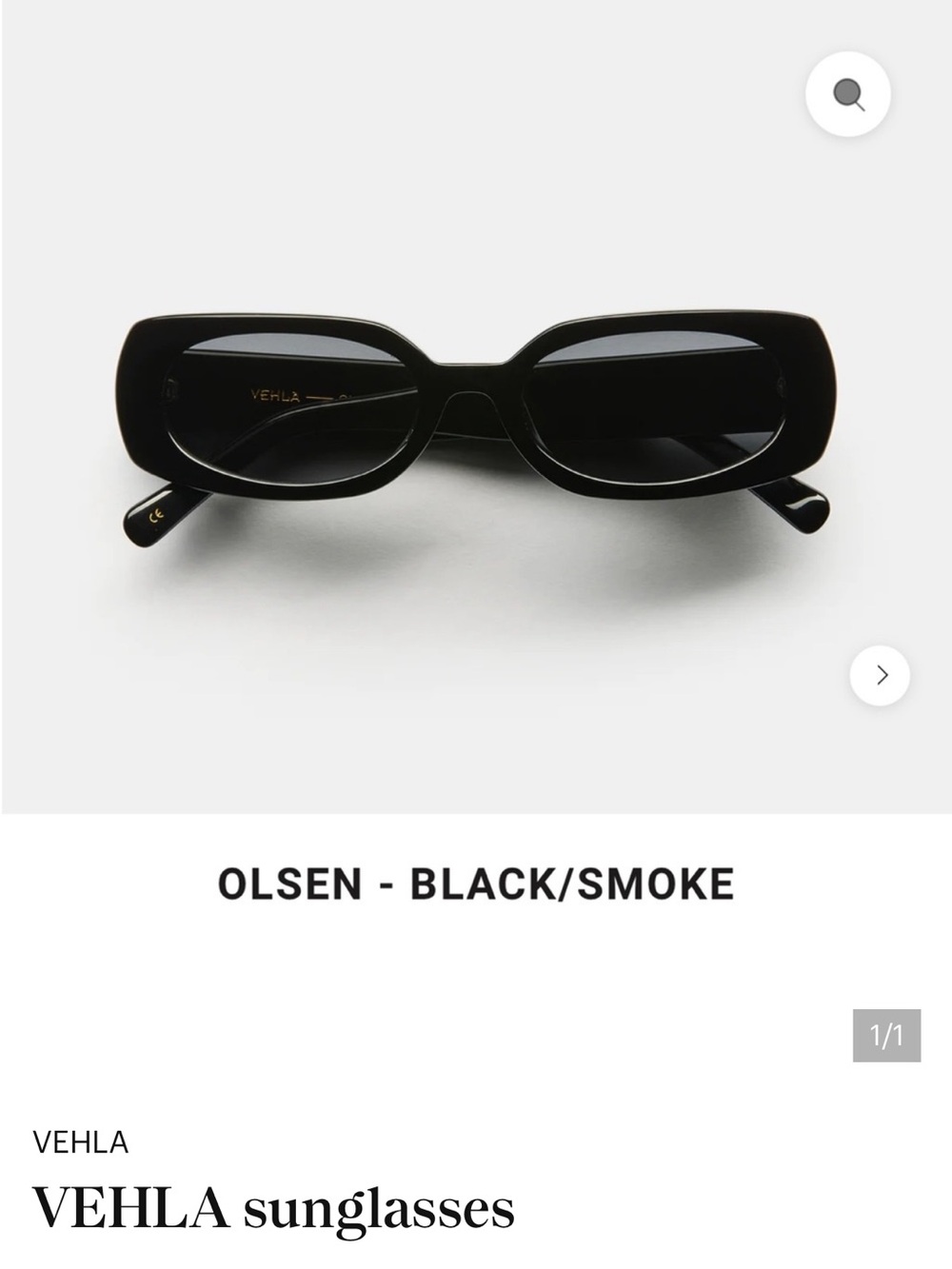 VEHLA Olsen Rectangular Sunglasses in Black with Smoke Lenses